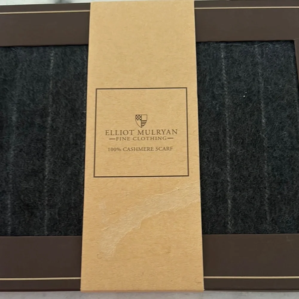 NWT Elegant Mens Elliott Mulryan Fringe Cashmere Scarf Size ~12*~58